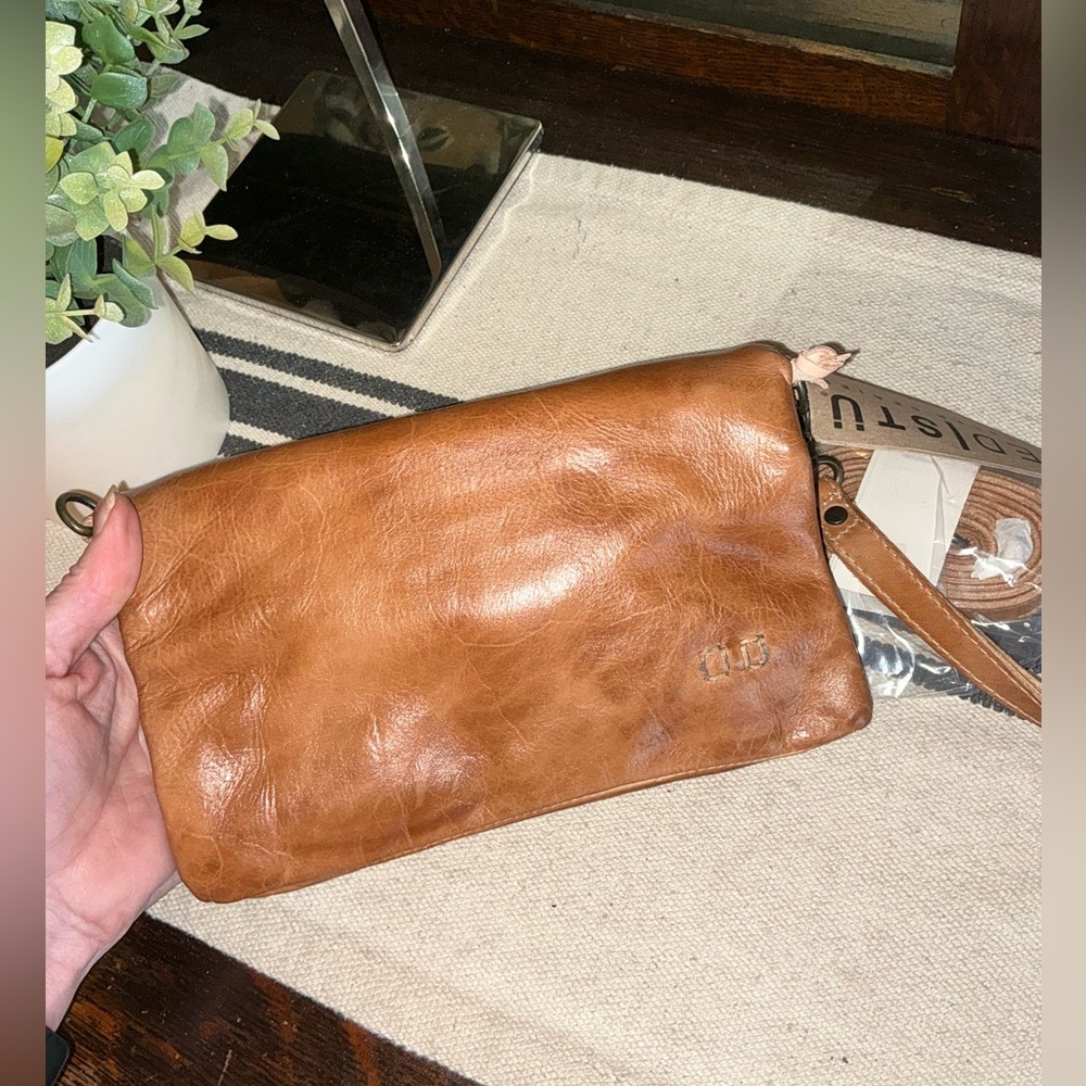 NWT Bed Stu Leather Cadence Wallet Wristlet Crossbody Bag Tan Rustic MSRP $175 - Picture 4 of 16